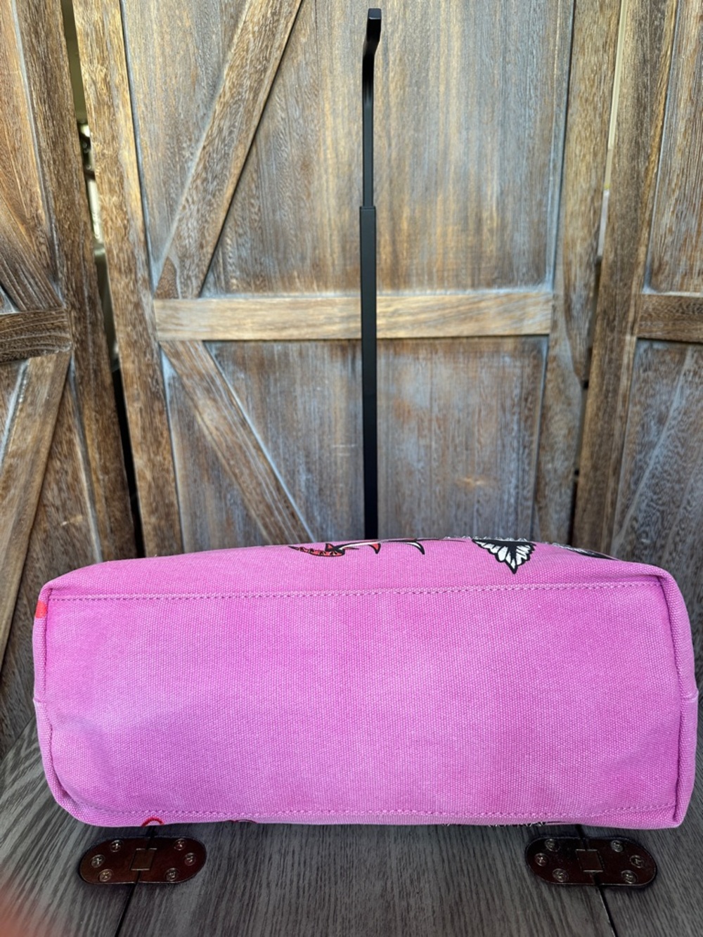 Ed Hardy Vintage Y2K World Citizen Pink Canvas Rhinestones Embroidered Purse - Picture 9 of 16
